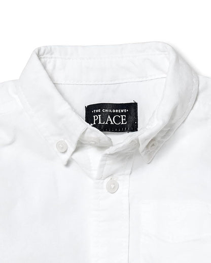 The Children's Place - Camisa Oxford de Manga Corta con Botones para bebés y niños pequeños