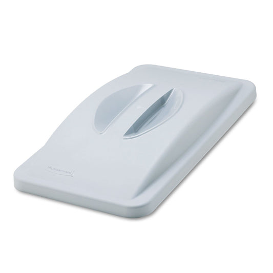 Rubbermaid Commercial Products Slim Jim® – Tapa con Asa para Contenedor, Oculta los Residuos a la Vista y Facilita el Acceso para Reciclaje, Gris FG268888LGRAY