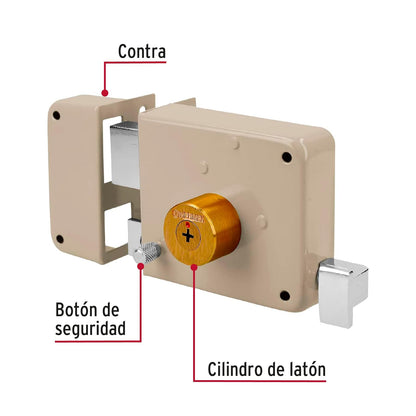 Hermex CS-80I, Cerradura de sobreponer clásica (izquierda), llave tetra