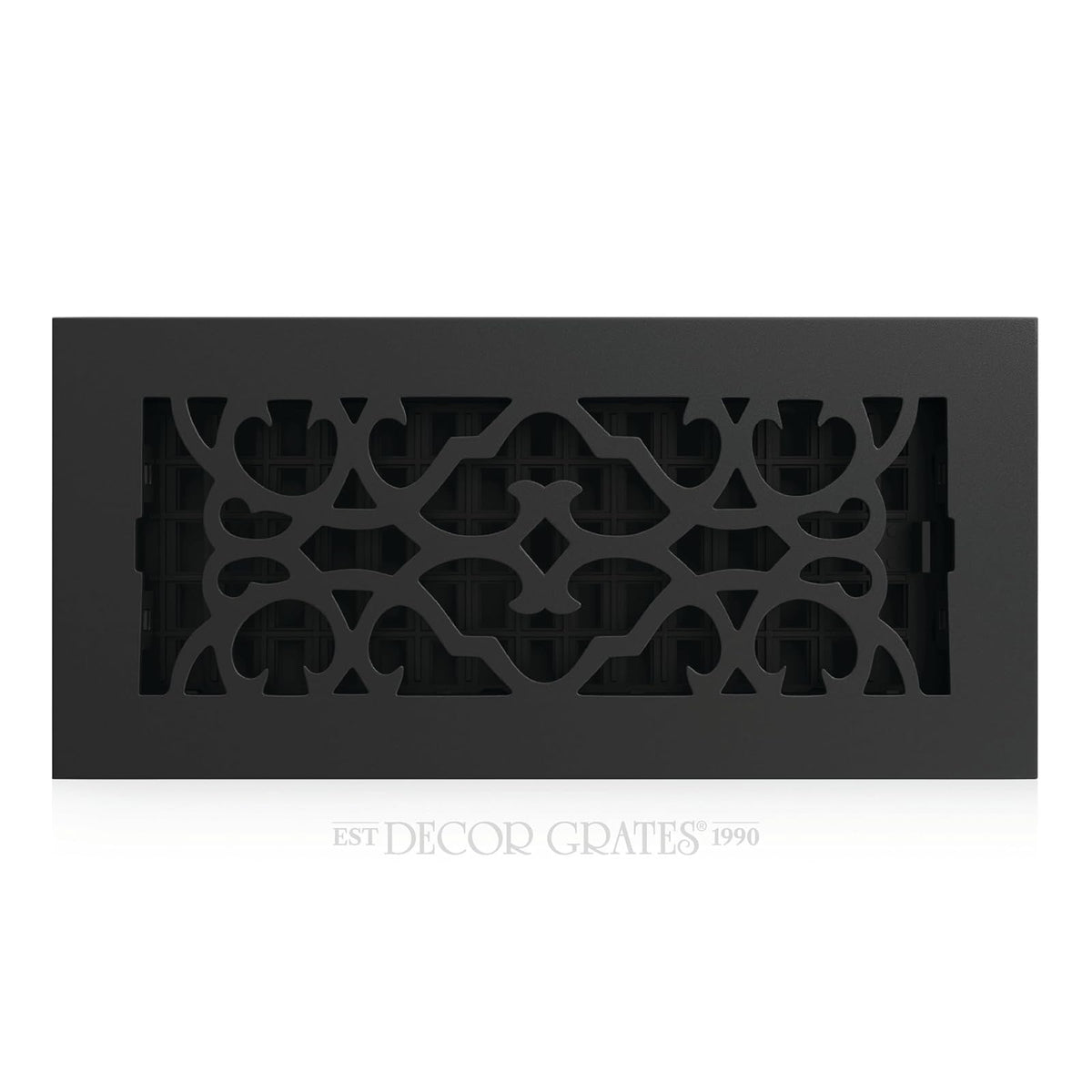 Decor Grates AC408-BLK - Registro victoriano para piso, 4 x 8 pulgadas, hierro fundido, negro - 4 x 10