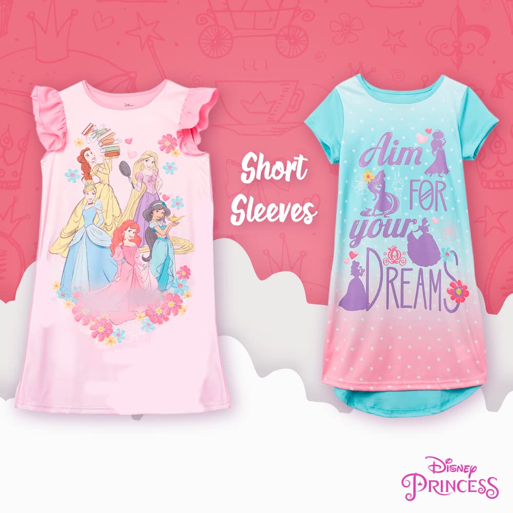 Disney Girls’ Big Princess Nightgowns, Pack of 3