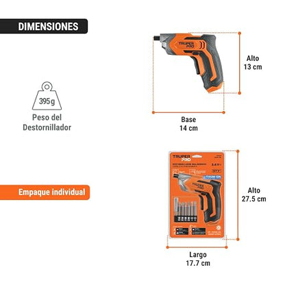 Truper DESI-36, Destornillador inalámbrico 3.6 V