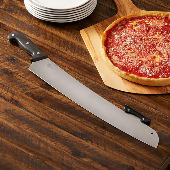 American METALCRAFT, Inc. American Metalcraft PPK17 - Cuchillo para pizza de acero inoxidable con doble asa, hoja de 18 pulgadas, color plateado