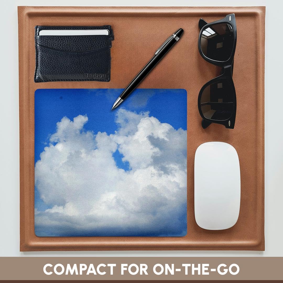 3dRose 8 x 8 x 0.25 Inches Mouse Pad, Puffy White On Blue (mp_33223_1)