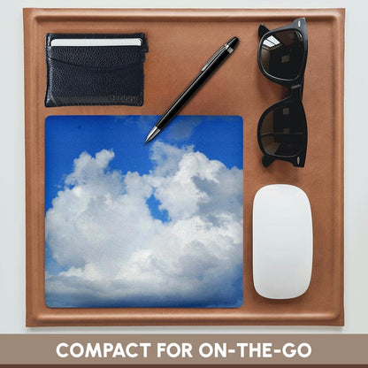 3dRose 8 x 8 x 0.25 Inches Mouse Pad, Puffy White On Blue (mp_33223_1)