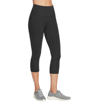 Skechers Go Walk GOFLEX Leggings Capri Cintura Alta Mujer - 2XL - Negro intenso