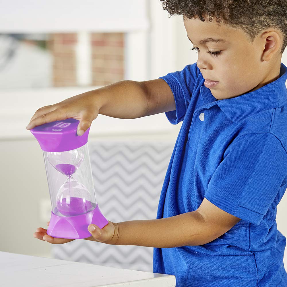 hand2mind Purple Jumbo Sand Timers, 10 Minute Sand Timer, Timer for Kids, Hourglass Sand Timer with Soft Rubber End Caps, Large Sand Timers, Visual Timer, Ten Minute Sand Timer (Set of 1)