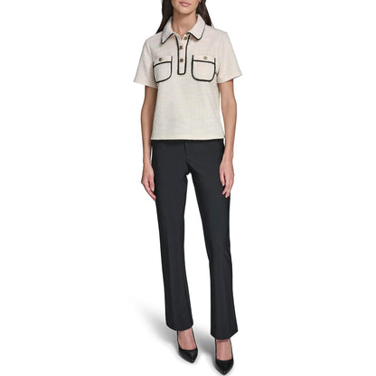 Karl Lagerfeld - Playera de Tweed de Manga Corta para Mujer