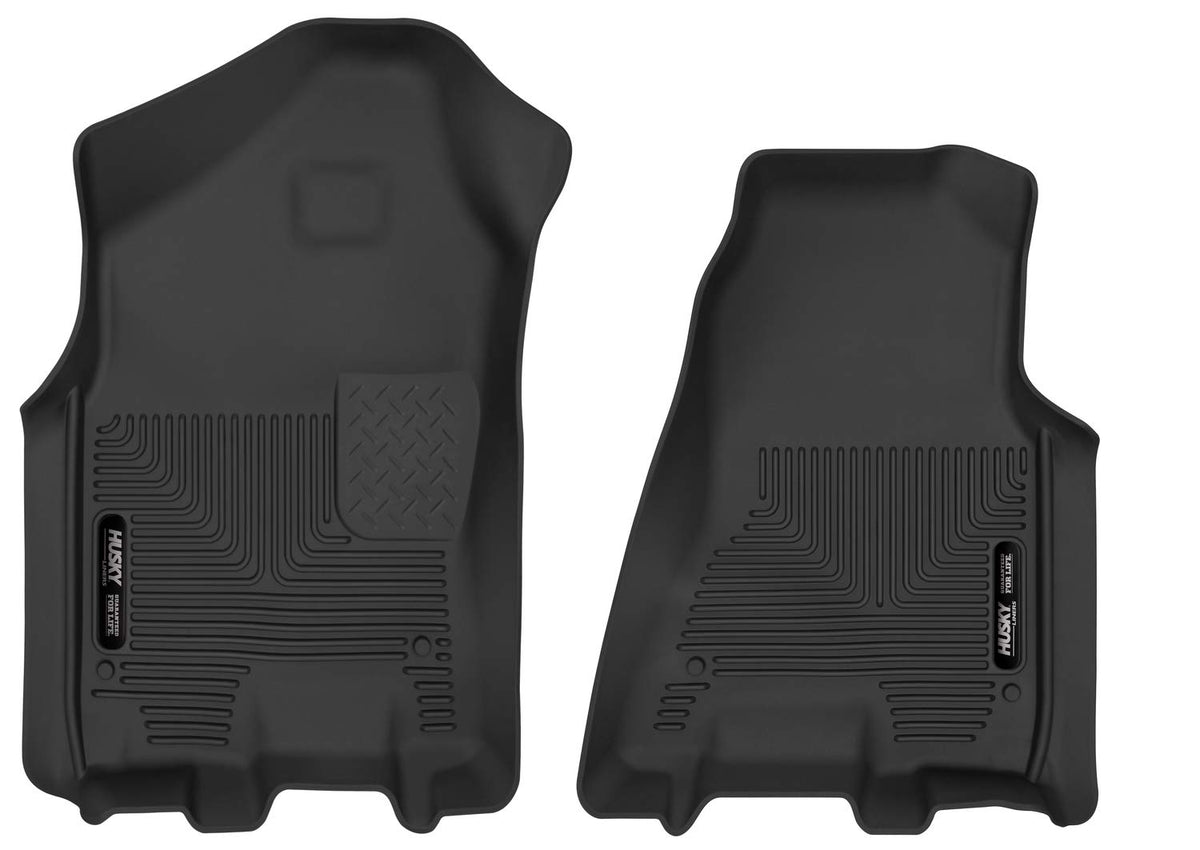 Husky Liners X-Act Contour - Alfombrillas para Piso | Se Adapta a Dodge Ram 1500 Crew Cab & Quad Cab 2019-2024 | Fila Delantera, 2 Piezas Negras - 54501