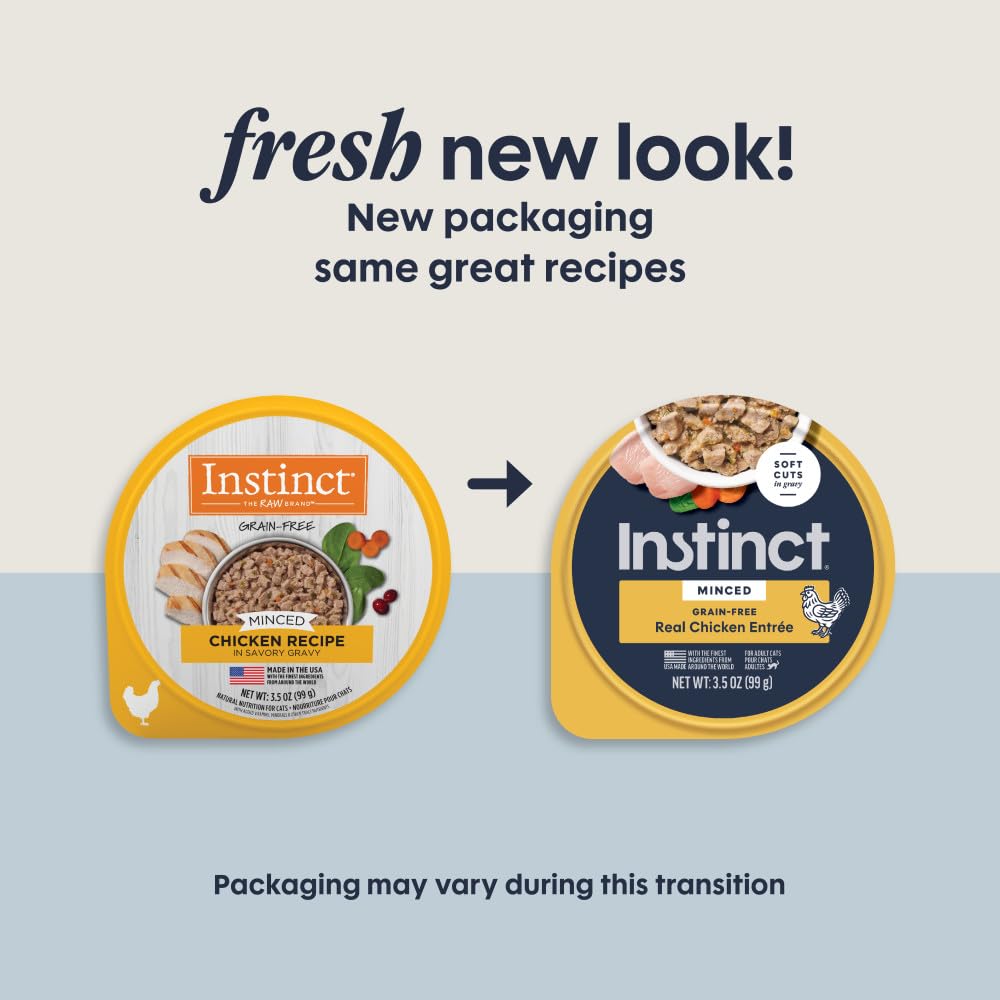Instinct Original Minced Cups para Gato | Pollo Picado | Comida Húmeda Premium 12 Piezas