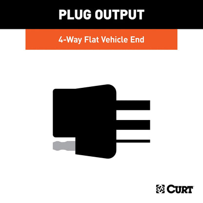 Curt 55580 Arnés de cableado de Remolque Personalizado de 4 Pines para el Lado del vehículo, Compatible con Toyota Sienna
