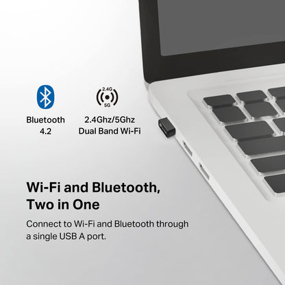 TP-Link Adaptador USB WiFi y Bluetooth Nano Archer T2UB Nano - AC600 Doble Banda - hasta 600 Mbps - Bluetooth 4.2 - Compatible con Windows - Diseño Ultracompacto - Fácil Instalación