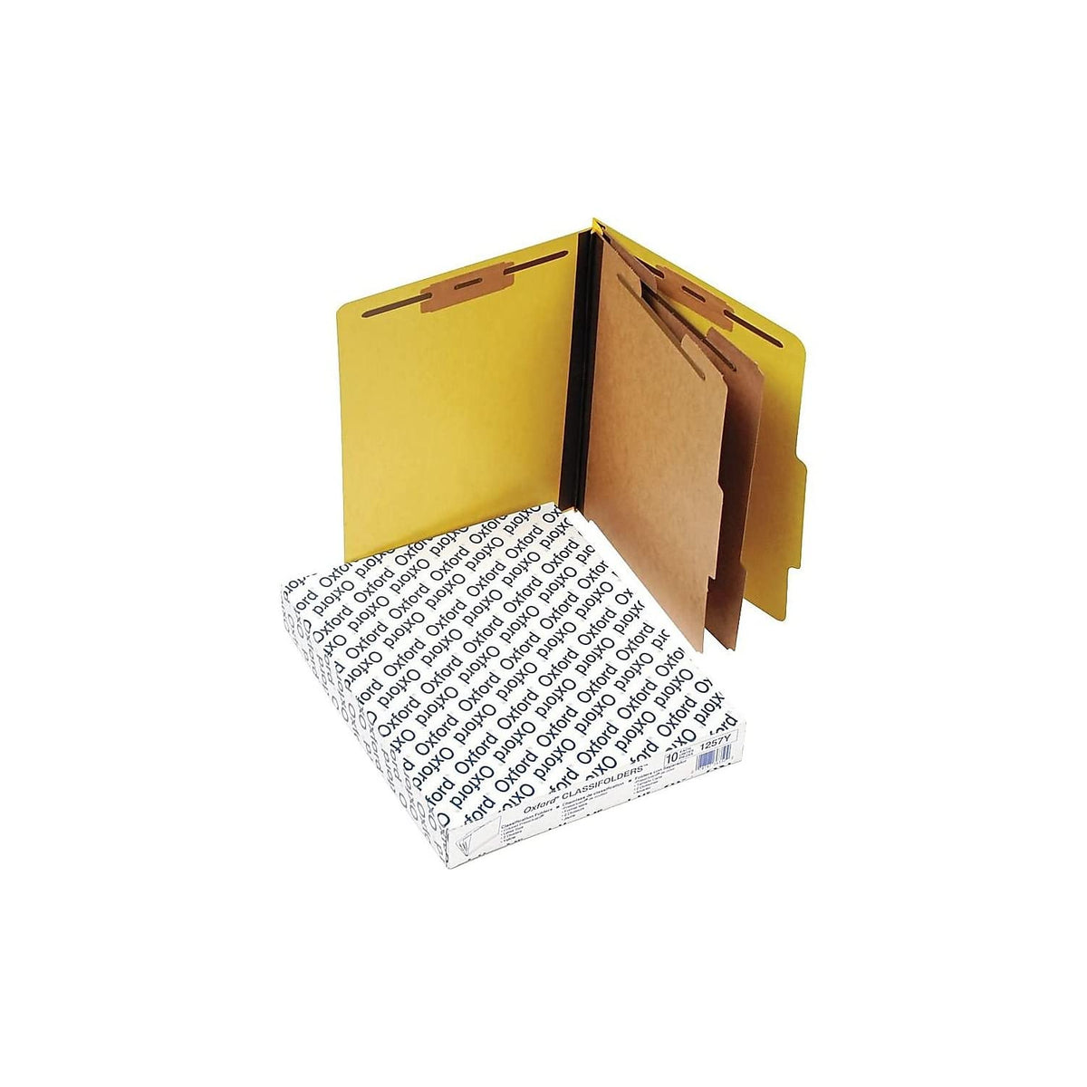 Pendaflex Carpetas de clasificación de color resistente a la humedad, tamaño de letra, 2 separadores, verde, 2/5 corte, 10/BX (1257GR), Amarillo, Carta