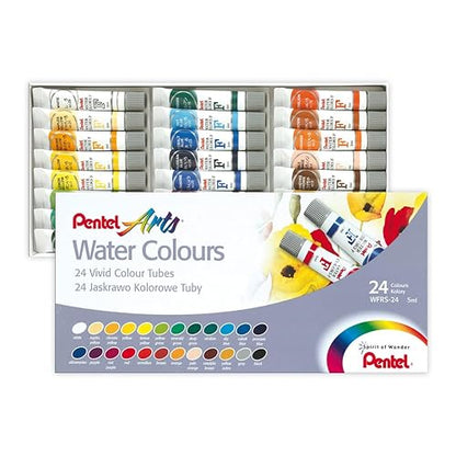 Pentel Arts Acuarelas, Colores Vívidos, Estuche con 24 Piezas, WFRS-24