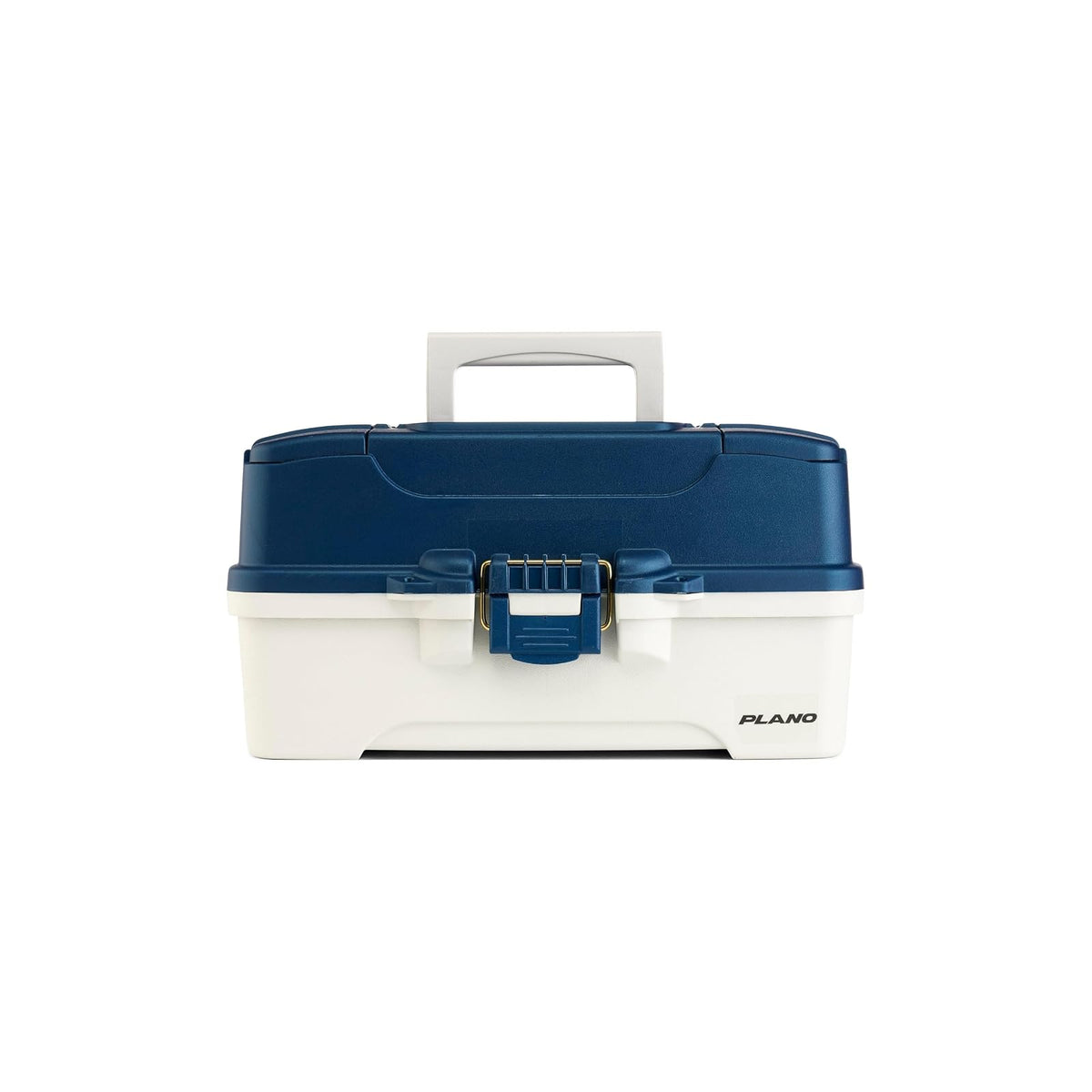 Plano Caja de Aparejos de Pesca con Bandejas y Pestillo de Latón - Azul - Blanco - Tres bandejas - Tres bandejas