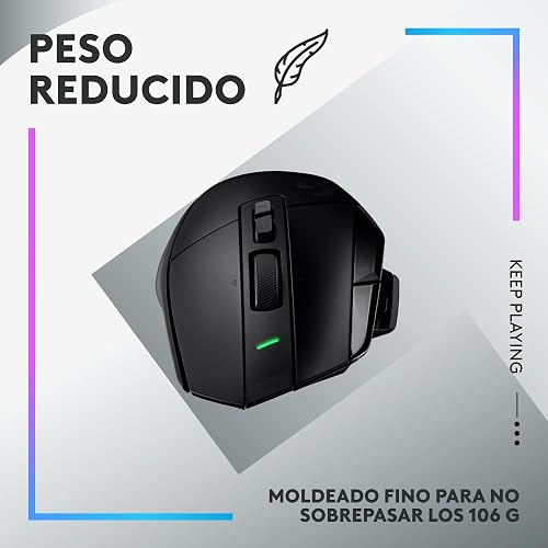 Logitech G502 X Plus Lightspeed Mouse Óptico Inalámbrico RGB para Gaming - Interruptores híbridos LIGHTFORCE, LIGHTSYNC RGB, Sensor Gaming Hero 25K, Compatible con PC - macOS/Windows - Negro