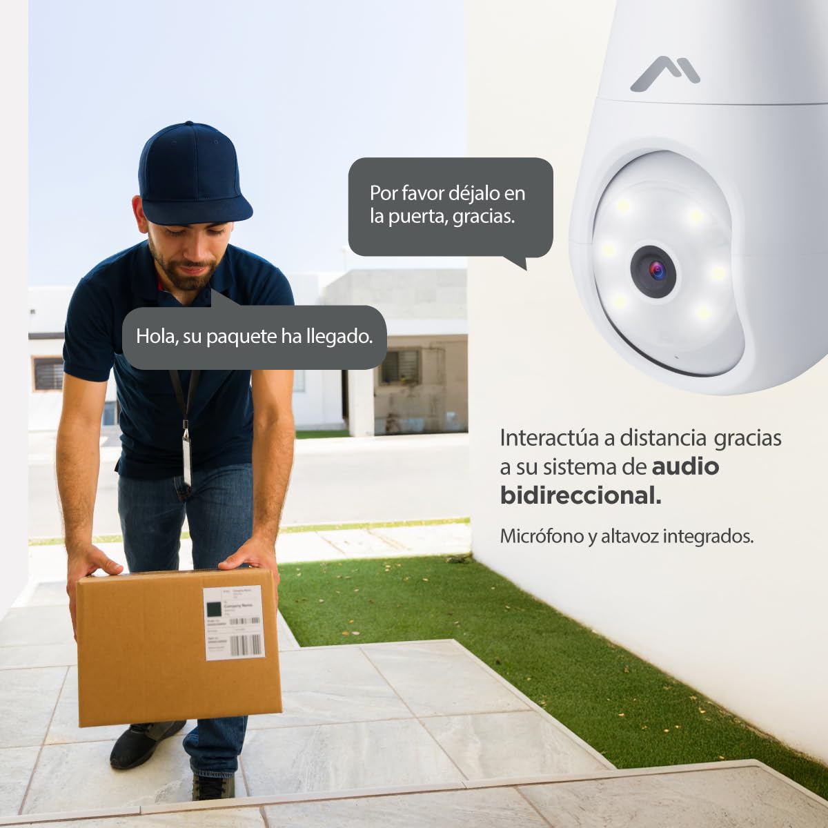 Mitzu Cámara WiFi Robotizada MSC-2012 para Socket | Visualiza con Smartphone, 360 grados