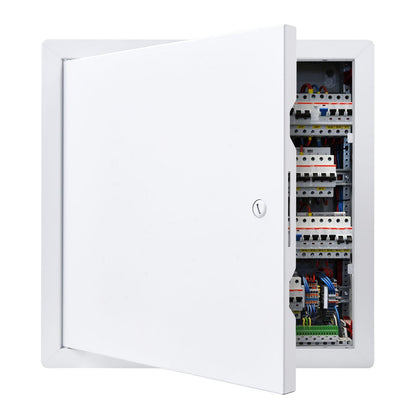 VEVOR Trampilla de Inspección 315x315 mm de Acero Galvanizado, Puerta de Acceso para Paneles de Yeso, con Pestillo de Destornillador, para Instalación de Fontanería y Electricidad en Techos, Blanco
