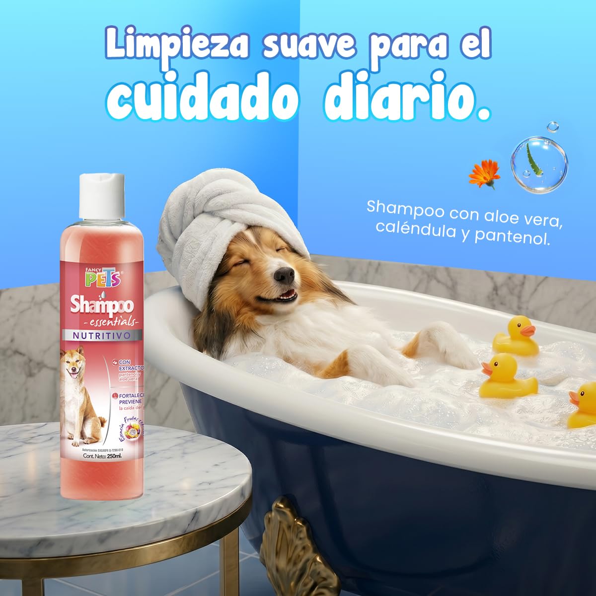 Fancy Pets MS Kit de Limpieza Básica para Perros con Limpiador de Oídos 125 ml, Toallitas para Ojos 80 pzas, Toallitas Húmedas 40 pzas, Removedor de Pelo y Shampoo Nutritivo 250 ml