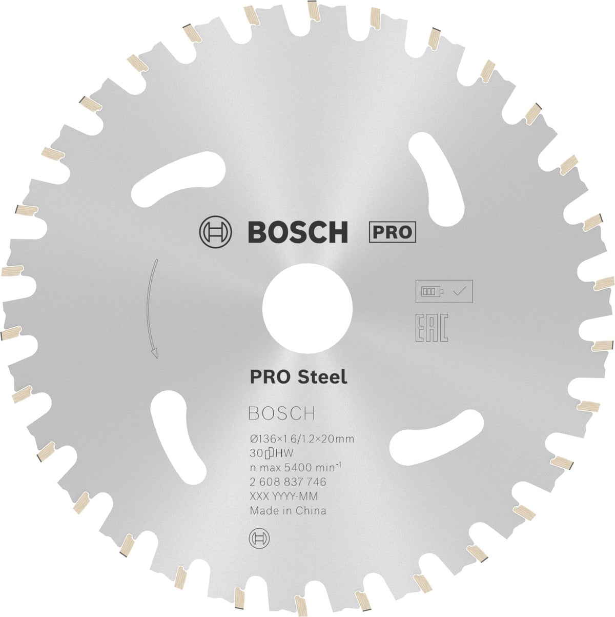 Bosch Disco sierra circular ø136x20mm | para Acero, Ø 136 mm, Professional Accesorios Sierras cortadoras en seco de mano sin cable