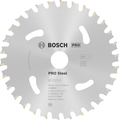 Bosch Disco sierra circular ø136x20mm | para Acero, Ø 136 mm, Professional Accesorios Sierras cortadoras en seco de mano sin cable