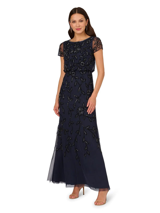 Adrianna Papell Vestido Largo con abalorio Blouson Vestido para ocasión especialMujer