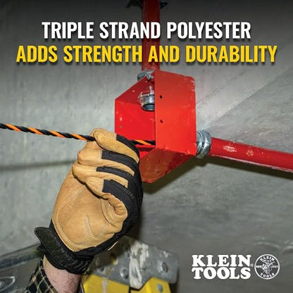 KLEIN TOOLS 50375 | Guía Jalacables de Poliéster de Alta Flexibilidad de 22.9 m | Solución para Tracción de Alambre Eléctrico | Diseño Duradero y de Alta Resistencia