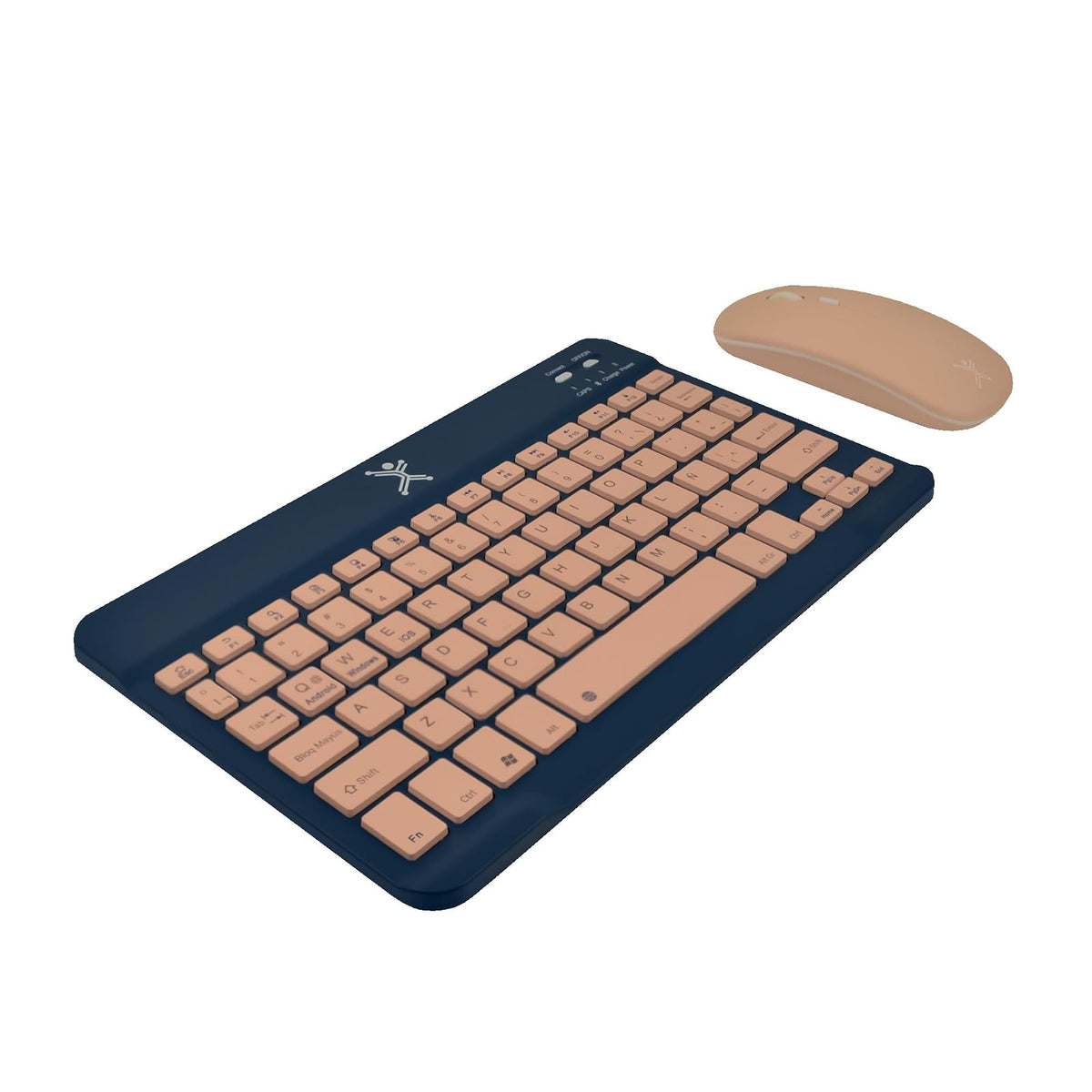 Perfect Choice Kit de Teclado y Mouse Bluetooth Inalámbrico Recargable de Diseño Compacto Genova (Azul)