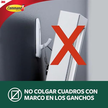 Command 3M Gancho Adhesivo sin dañar la superficie, Uso Exterior, Mediano, Transparente, 12 piezas