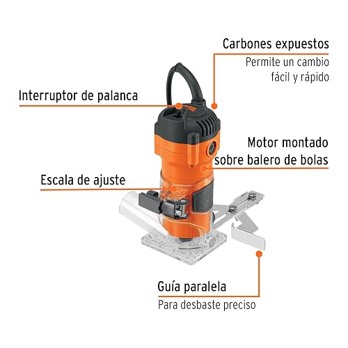 Truper PRO ROU-MA, Router compacto 600W, 3/4 HP