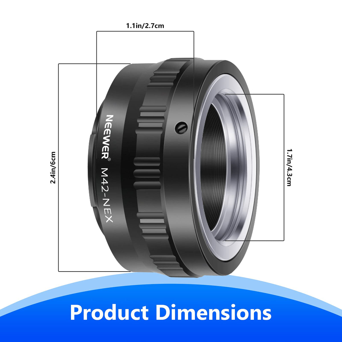NEEWER Lens Mount Adapter for M42 Lens to Sony NEX E-Mount Camera,Fits Sony A7 A7S/A7SII A7R/A7RII A7II A3000 A6000 A6300 NEX-3 NEX-3C NEX-5 NEX-5C NEX-5N NEX-5R NEX-6 NEX-7 NEX-VG10/20