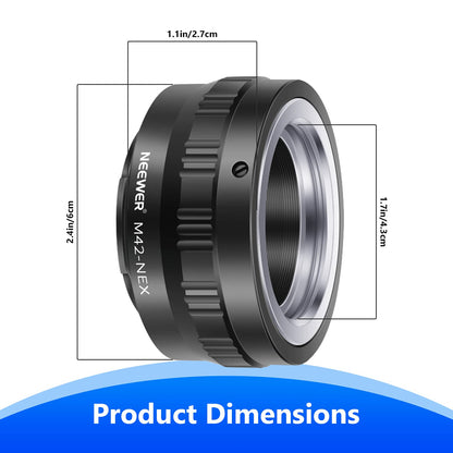 NEEWER Lens Mount Adapter for M42 Lens to Sony NEX E-Mount Camera,Fits Sony A7 A7S/A7SII A7R/A7RII A7II A3000 A6000 A6300 NEX-3 NEX-3C NEX-5 NEX-5C NEX-5N NEX-5R NEX-6 NEX-7 NEX-VG10/20