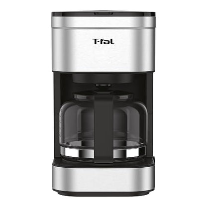 T-fal Cafetera de Filtro Elegance Inox CM223DMX | Capacidad 7 tazas, filtro permanente lavable, jarra de vidrio, sistema antigoteo
