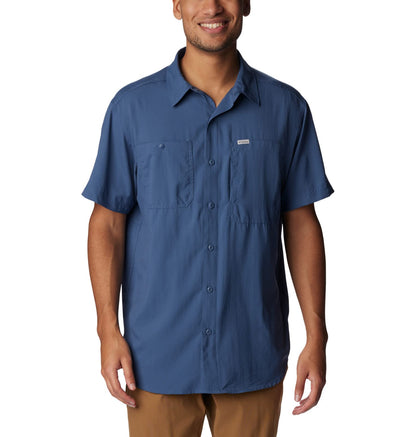 Columbia Silver Ridge Utility Lite Camisa de Manga Corta para Senderismo, Hombre - Dark Mountain - XL