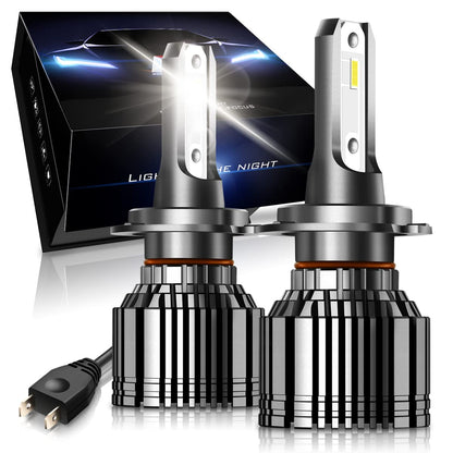 NUVISION LIGHTING Par de bombillas H7 de 10000 lúmenes, 60 W, faros LED delgados, luces antiniebla, luces altas/bajas, kit HID de conversión con ventilador (NVL-CFS-H7)