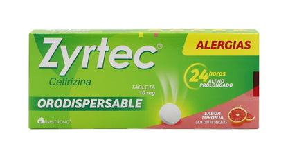 Zyrtec Orodispersable Antihestaminico 10 mg c/10 tabletas