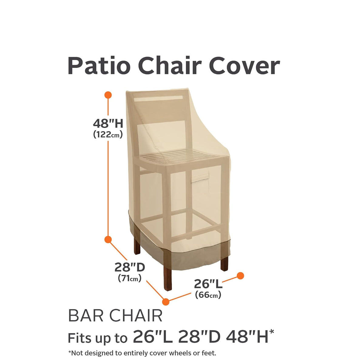 Classic Accessories Veranda Patio Bar Chair/Stool Cover - Durable and Water Resistant Patio Set Cover (55-642-011501-00)