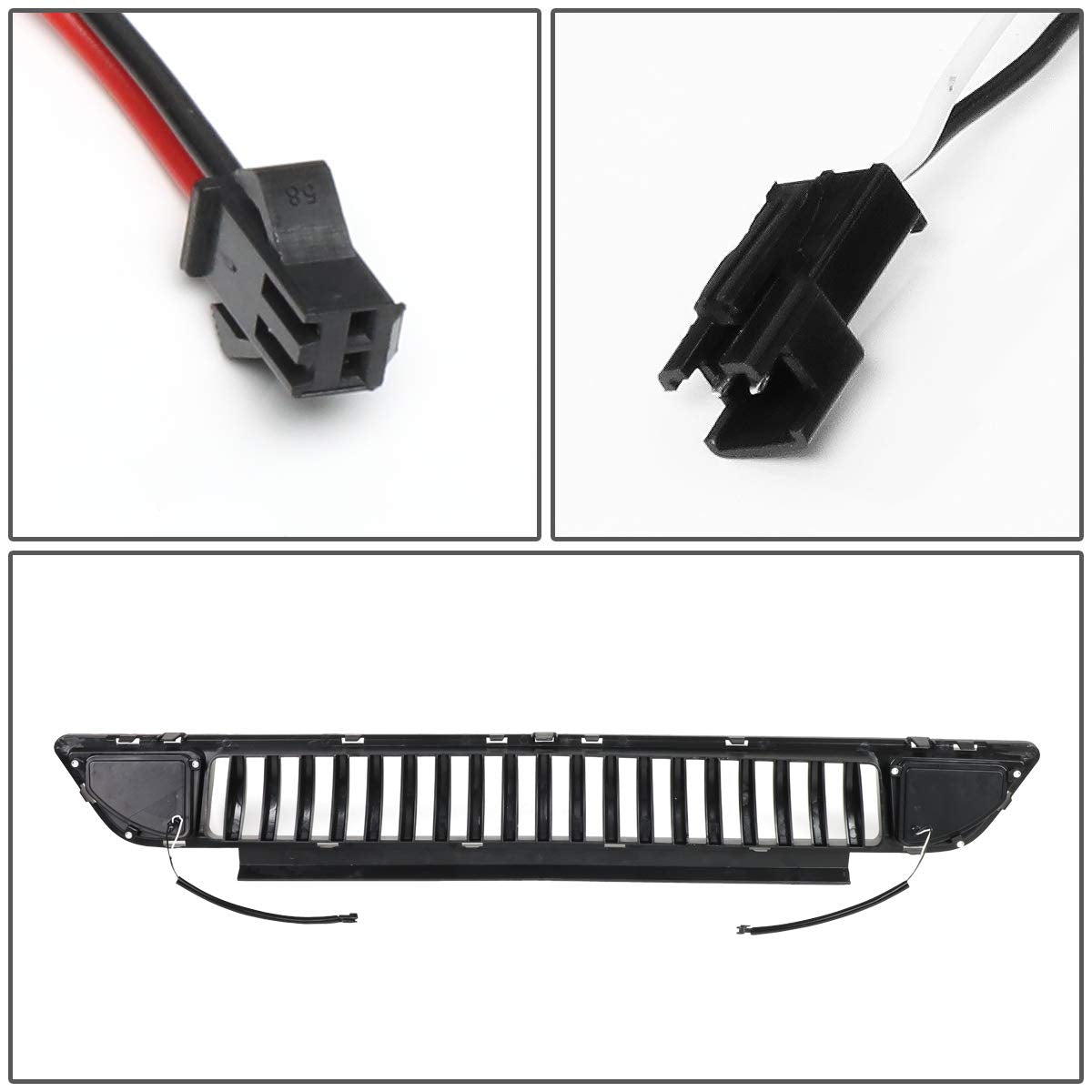 DNA MOTORING Parrilla Delantera Inferior con LED DRL para Ford Mustang 2015-2017, Negro, GRF-LB-FM15-T1Z-FL