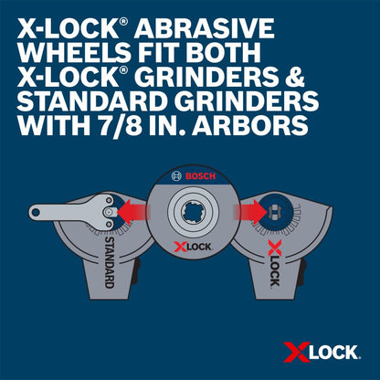 BOSCH TCWX1S450P10 4-1/2 pulgadas. X-LOCK® - Ruedas de corte de metal y acero inoxidable, paquete de 10, grano 60, tipo 1/41