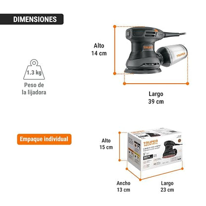 Truper Industrial LIRO-5N2, Lijadora roto orbital 5", 260W