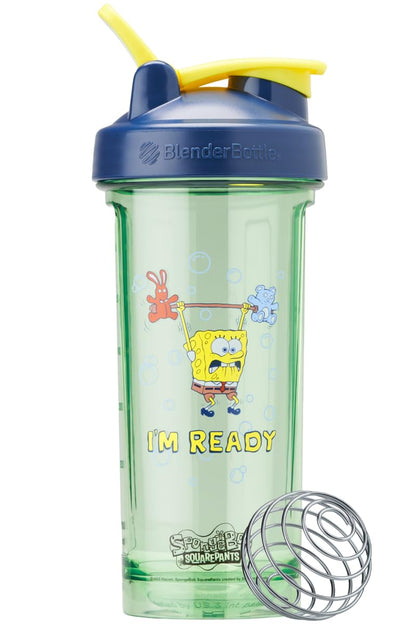 BlenderBottle Pro Series Bob Esponja Shaker para Batidos y Preentreno, 828 ml - ¡Estoy listo! - Bob Esponja