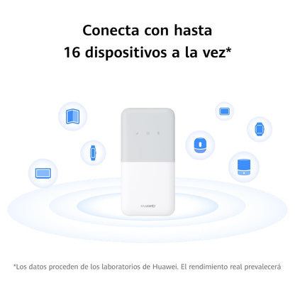 Huawei 4G Mobile WiFi 5, E5586, Router Wi-Fi portátil, Hotspot móvil con Tarjeta SIM, LTE 200Mbps de Descarga/ 105Mbps de Subida, Batería de 6 Horas, Blanco