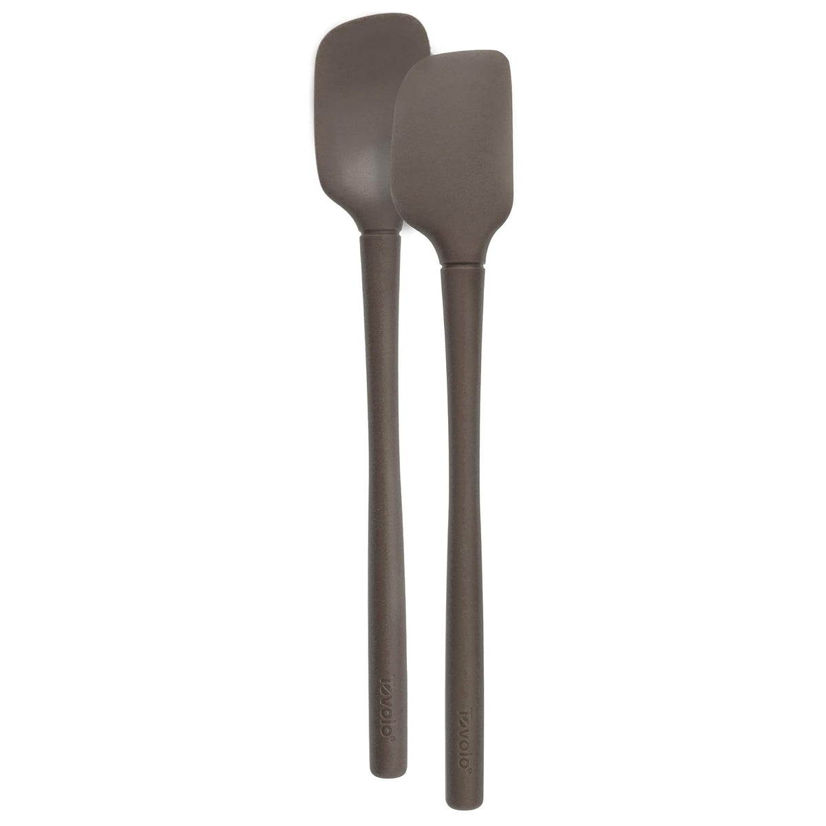 Tovolo Flex-Core All Silicone Mini Spatula & Spoonula, Heat Resistant, Food Safe, Charcoal - Set of 2