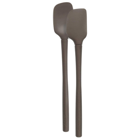Tovolo Flex-Core All Silicone Mini Spatula & Spoonula, Heat Resistant, Food Safe, Charcoal - Set of 2