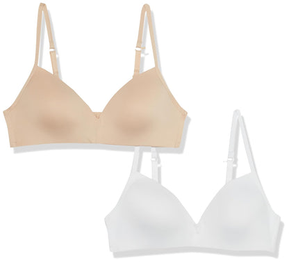 Calvin Klein Bralette de Copa Suave para Niña, Paquete de 2 - (34) A - blanco