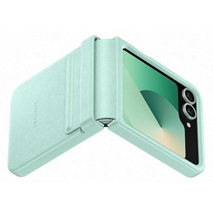 Samsung Galaxy Flip6 Flap Vegan Leather Case Color: Menta