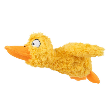 Best Pet Supplies Juguete de Piel Sin Relleno 2 en 1 para Perro - Ducky Doodle (amarillo) - Pequeño