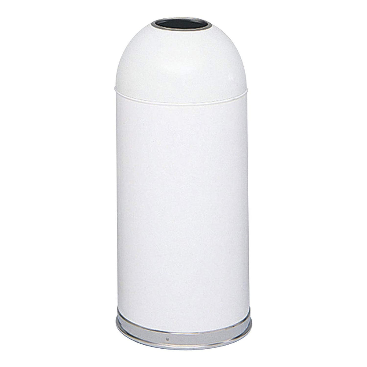 Safco - Bote de basura con cúpula abierta, recolección de basura sin tacto, duradero, resistente a pinchazos, 15 galones, color blanco