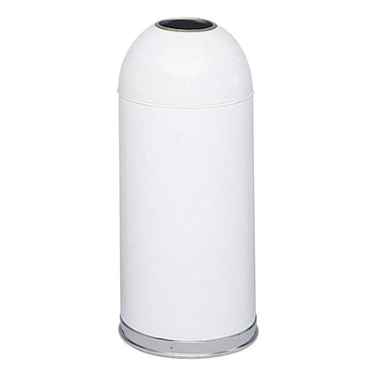 Safco - Bote de basura con cúpula abierta, recolección de basura sin tacto, duradero, resistente a pinchazos, 15 galones, color blanco