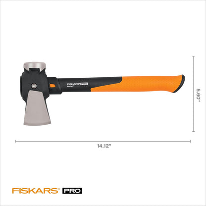 Fiskars Pro IsoCore Maul - Divisor de Madera de 2.5 Libras para Troncos de pequeño tamaño y Kindling con Mango Que Absorbe los Golpes, Negro/Naranja
